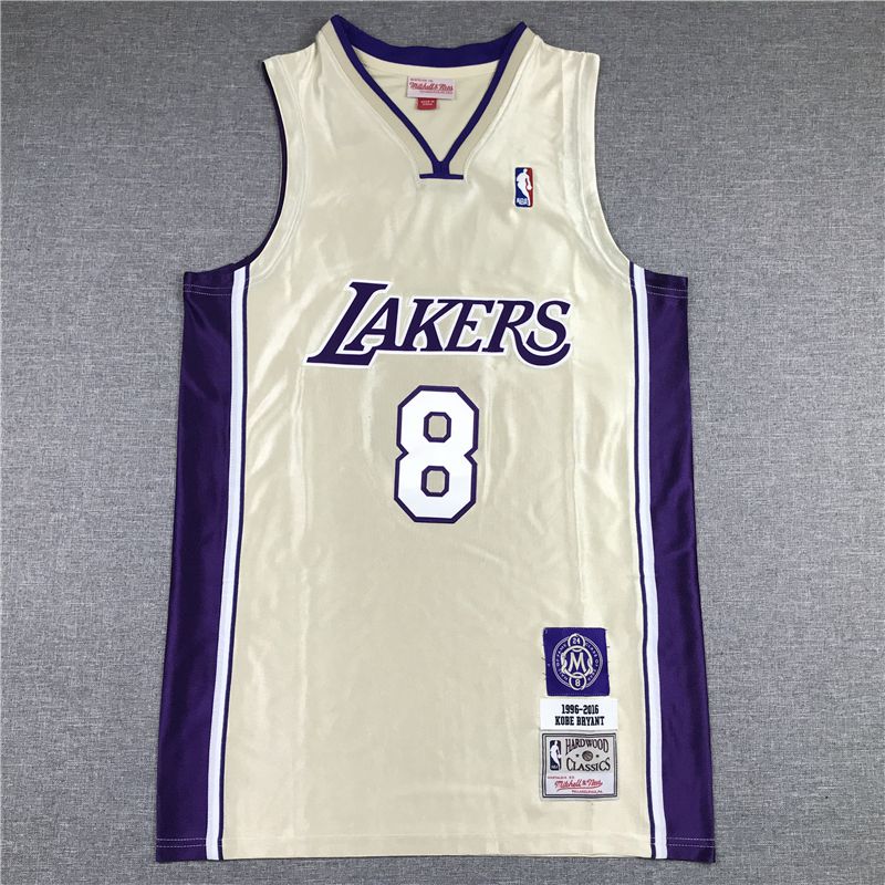 Men Los Angeles Lakers #8 Bryant golden Hall of fame NBA Jersey